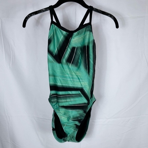 Speedo Swimsuit One Piece Racerback Open Back Thin Straps Competition Training - Picture 1 of 7
